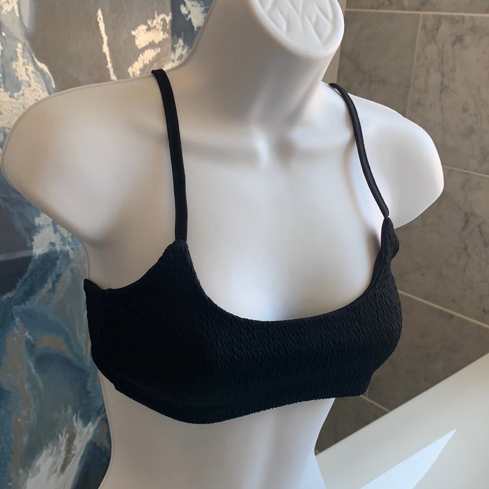 Black Scoop Neck Bikini Top - Picture 7 of 10